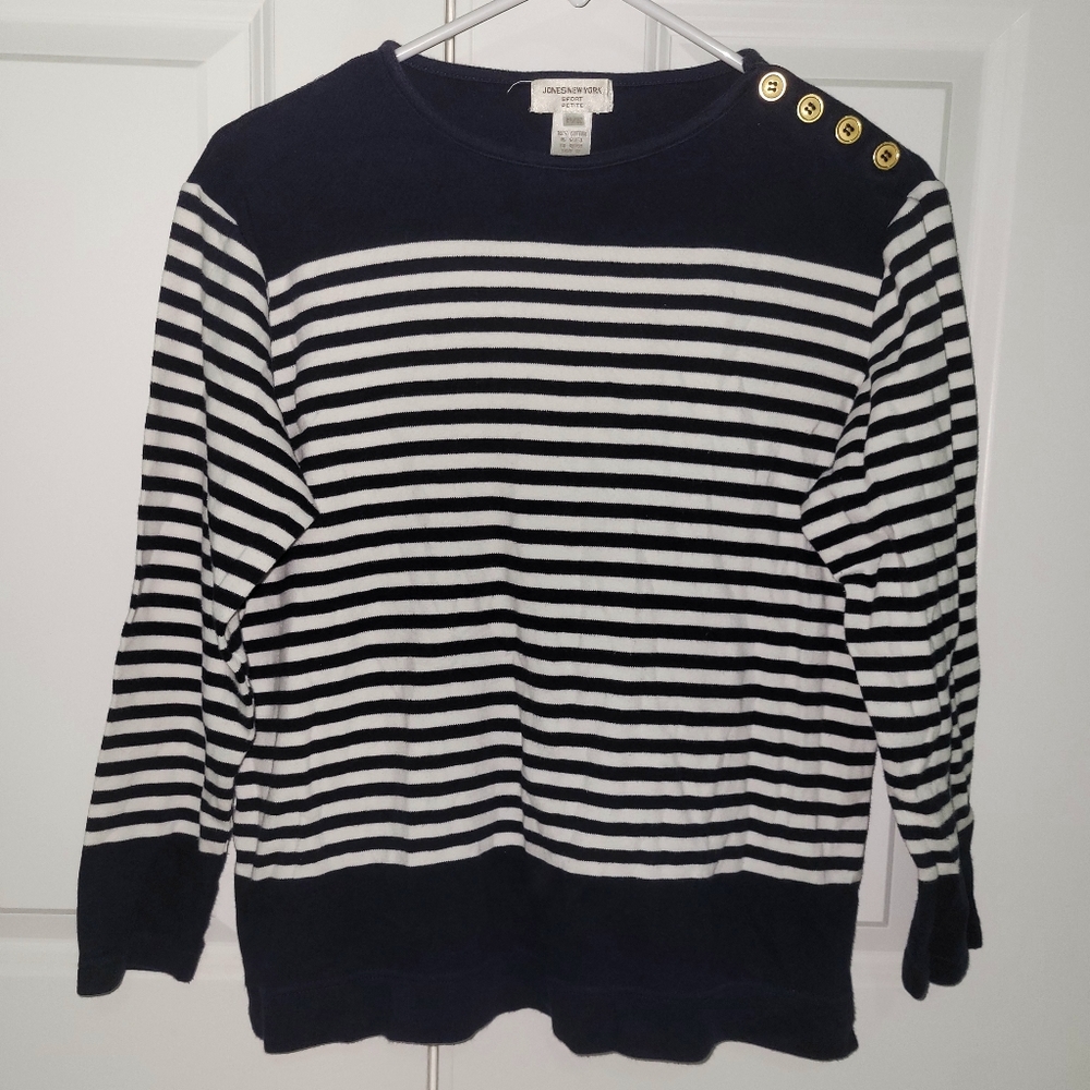 Navy & White Striped Shirt